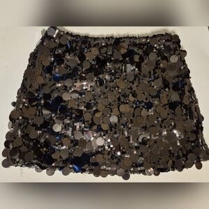 Guanyy Black Sequin Mini Skirt